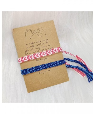 Woven Matching Braclets Handmade Adjustable Braided Bracelets Colorful Pink Blue String Bracelets Promise Best Friends Distan...