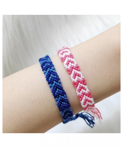 Woven Matching Braclets Handmade Adjustable Braided Bracelets Colorful Pink Blue String Bracelets Promise Best Friends Distan...