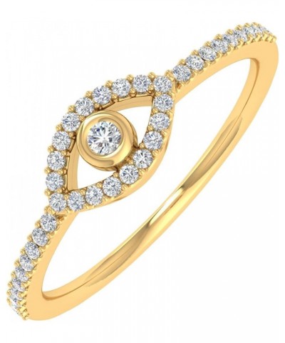 1/10 Carat Evil Eye Diamond Ring in 10K Solid Gold Yellow Gold $54.40 Rings