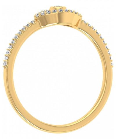 1/10 Carat Evil Eye Diamond Ring in 10K Solid Gold Yellow Gold $54.40 Rings