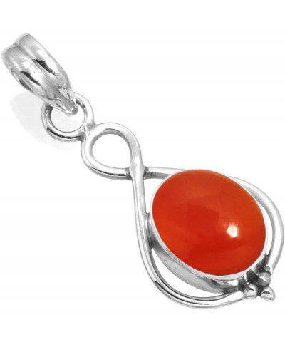 925 Sterling Silver Handmade Pendant for Women 9x11 Oval Gemstone Fashion Jewelry for Gift (99527_P) Carnelian $18.52 Pendants