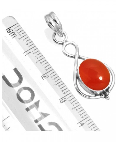 925 Sterling Silver Handmade Pendant for Women 9x11 Oval Gemstone Fashion Jewelry for Gift (99527_P) Carnelian $18.52 Pendants