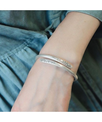 925 Sterling Silver Cuff Bangle Bracelets Adjustable Jewelry Fashion Simple Open Bangles Cuff Jewelry for Women Mom Wife Moth...