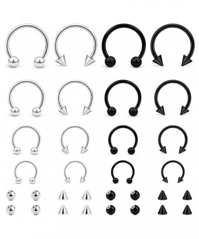 20G 16G 14G Variety of Sizes Horseshoe Rings Surgical Steel Nose Septum Rings Hoop Eyebrow Smiley Lip Rings Tragus Earring Da...