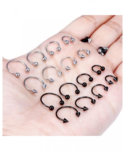 20G 16G 14G Variety of Sizes Horseshoe Rings Surgical Steel Nose Septum Rings Hoop Eyebrow Smiley Lip Rings Tragus Earring Da...