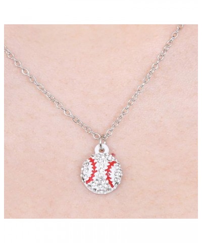 Sparkly Sports Team Charm Necklace - Rhinestone Crystal Pave Game Volleyball/Basketball/Soft Ball/Football Helmet/Baseball Pe...