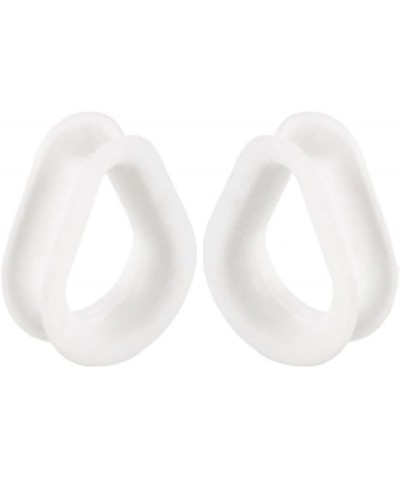 Double Flared Ear Gauges Variety Size, Tunnels For Women Ears Silicone2pcs White Gauges For Ears Teardrop Piercing Earrings W...