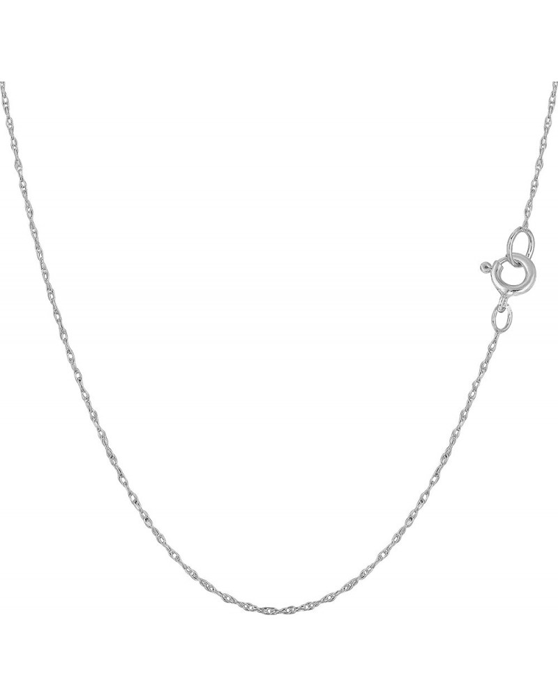 14k Real Solid Gold Rope Chain Necklace, 0.5mm 18 Inches White Gold $37.63 Others