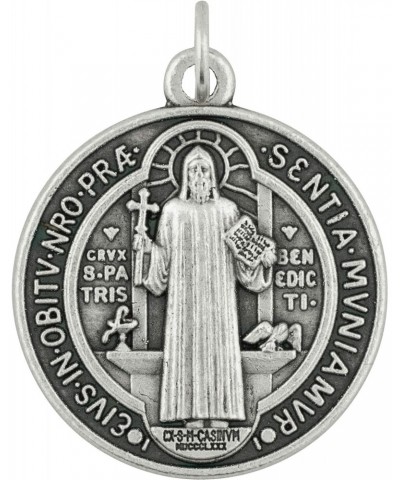 St. Benedict Medal Pendant | 1.25 Inches Tall | Protection Prayer Design | Patron Saint of Students and Europe | Great Gift f...