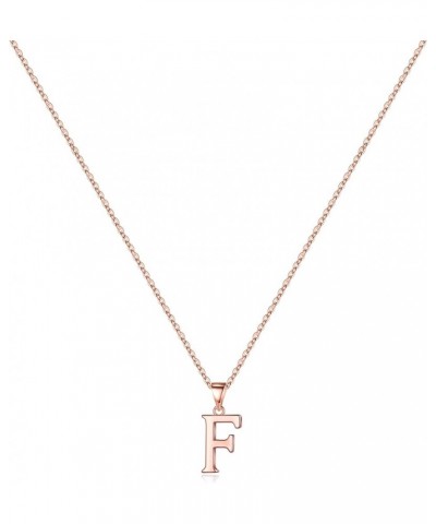 S925 Sterling Silver Initial Necklaces for Women Girls, Dainty 14K Rose Gold Vermeil Initial Necklace Letter Initial Pendant ...