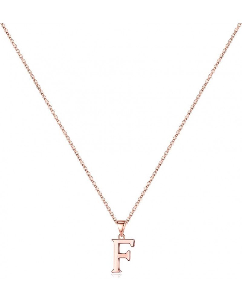 S925 Sterling Silver Initial Necklaces for Women Girls, Dainty 14K Rose Gold Vermeil Initial Necklace Letter Initial Pendant ...