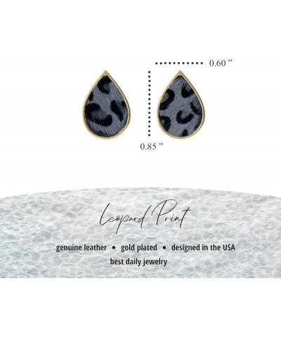 Animal Print Stud Earrings for Women – Leopard, Jaguar, Zebra, Snakeskin – Genuine Leather – Round, Oval, Teardrop - Fashion ...