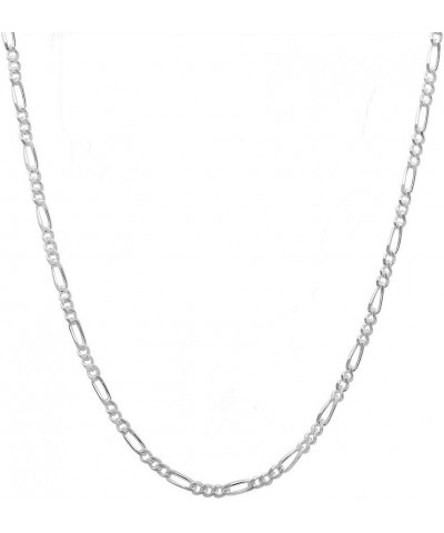 Sterling Silver 2MM Solid Figaro Link Chain Necklace - 925 Figaro Chain, Think Necklace Chain 22 $7.64 Necklaces