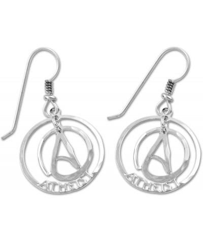 Circle A for Atheist Two Part Earrings - [3/4" Diameter] Silver $17.39 Earrings