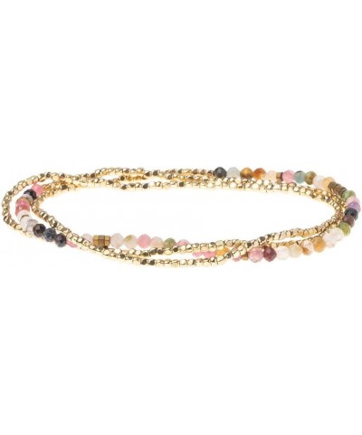 Women's Delicate Stone Wrap Bracelet & Necklace - Tourmaline/Gold - Stone of Healing $16.12 Bracelets