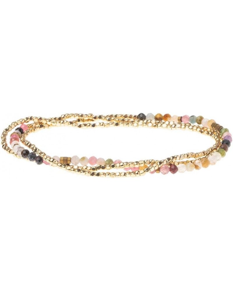 Women's Delicate Stone Wrap Bracelet & Necklace - Tourmaline/Gold - Stone of Healing $16.12 Bracelets