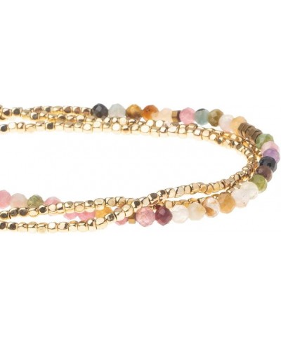 Women's Delicate Stone Wrap Bracelet & Necklace - Tourmaline/Gold - Stone of Healing $16.12 Bracelets