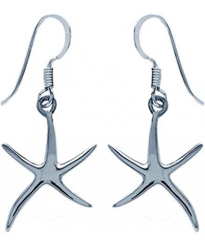 925 Sterling Silver Starfish Dangle Hook Earrings $8.25 Earrings