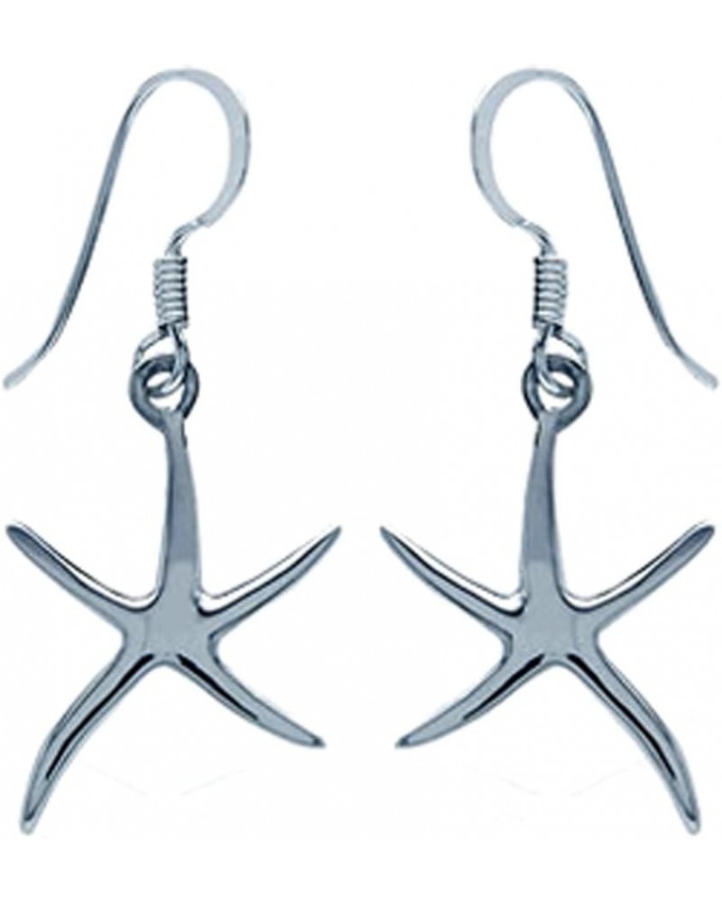 925 Sterling Silver Starfish Dangle Hook Earrings $8.25 Earrings