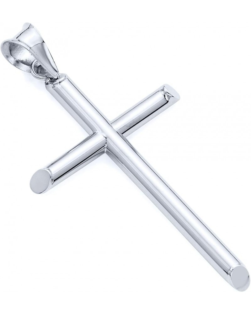 14k REAL White Gold Religious Classic Cross Charm Pendant 35 x 20 mm $49.02 Pendants