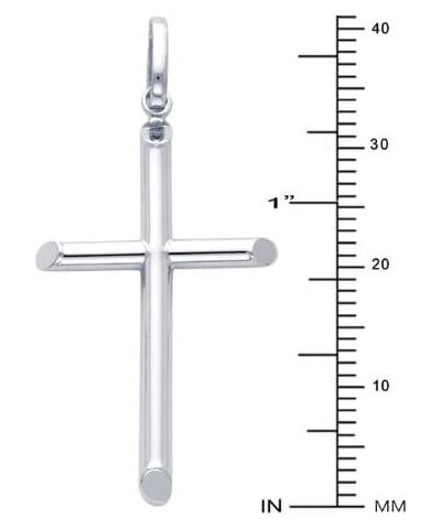 14k REAL White Gold Religious Classic Cross Charm Pendant 35 x 20 mm $49.02 Pendants