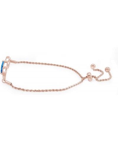 Simulated Birthstone & Diamond Accent Infinity Bolo Bracelet for Women in 14k Gold Over Sterling Silver Rose Gold Over : Simu...