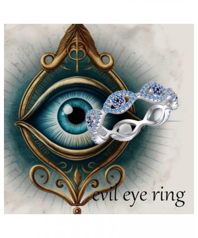 Evil Eye Ring S925 Sterling Silver Evil Eye Jewelry Valentines Day Gifts for Women Girls $15.11 Others