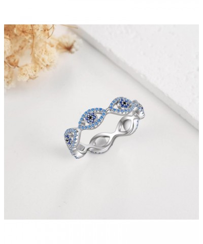 Evil Eye Ring S925 Sterling Silver Evil Eye Jewelry Valentines Day Gifts for Women Girls $15.11 Others