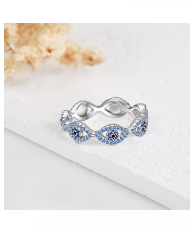 Evil Eye Ring S925 Sterling Silver Evil Eye Jewelry Valentines Day Gifts for Women Girls $15.11 Others