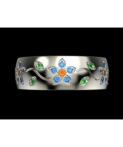 925 Sterling Silver Shiny Full Diamond Ring Colorful Vine Flowers Cubic Zirconia Cocktail Rings Jewelry for Women (7) 6 $9.34...