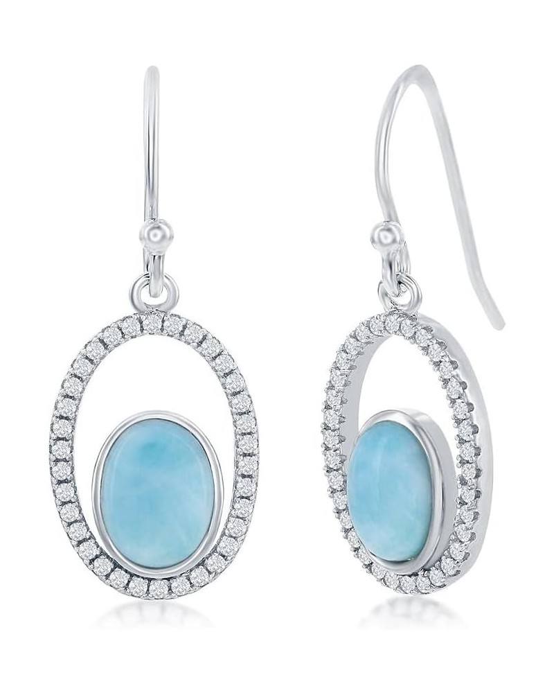 Larimar Gemstone Earrings for Women - Natural Larimar Jewelry - Beautiful Blue Larimar Stones - Hypoallergenic Dangle Earring...