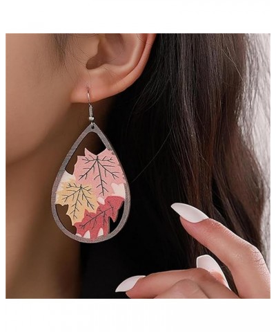 Cute Thanksgiving Turkey Pumpkin Maple Leaf Dangle Earrings for Women Lightweight Holiday Dangle Earrings Thanksgiving Fall W...