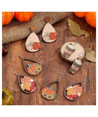 Cute Thanksgiving Turkey Pumpkin Maple Leaf Dangle Earrings for Women Lightweight Holiday Dangle Earrings Thanksgiving Fall W...