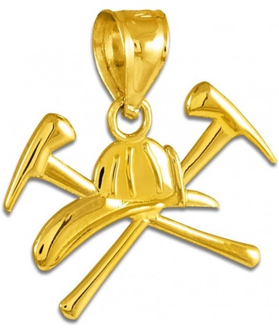 14k Gold Firefighter Axes & Helmet Charm Fire Department Pendant $56.35 Pendants