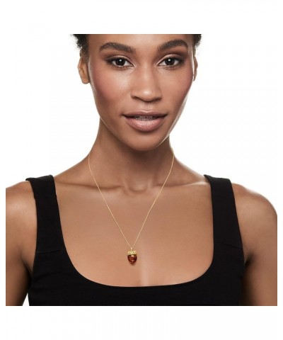 Amber Acorn Pendant Necklace in 18kt Gold Over Sterling 18.0 Inches $44.65 Necklaces