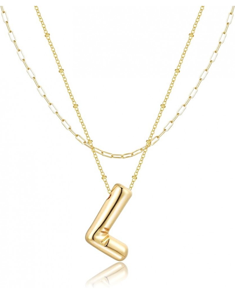 ??????? ????????? for Women Girl, Dainty Gold ??????? ?????? ?????? ????????, 14K Gold Plated Layered Necklaces Puffy Name Pe...