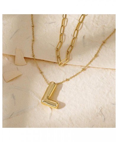 ??????? ????????? for Women Girl, Dainty Gold ??????? ?????? ?????? ????????, 14K Gold Plated Layered Necklaces Puffy Name Pe...