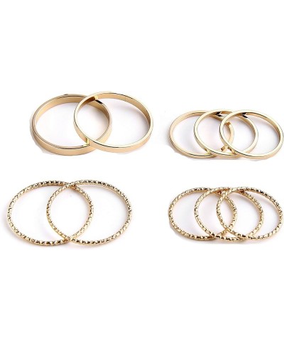 10 PCS Simple Bohemian Crystal Joint Knuckle Ring Sets Finger Rings Midi Ring Set Stackable (Silver) Gold $8.25 Rings