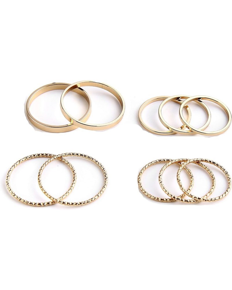 10 PCS Simple Bohemian Crystal Joint Knuckle Ring Sets Finger Rings Midi Ring Set Stackable (Silver) Gold $8.25 Rings