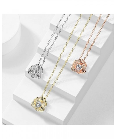 Bridesmaids Gifts Set of 6 Necklace Cubic Zirconia Knot Pendant Bridesmaid Necklace for Women I Couldn't Tie a Knot Without Y...