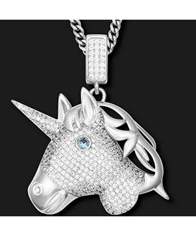 Hip Hop Jewelry 3D Lion Head Pendant Necklace for Men Women, 18K Gold/Platinum Plated AAA CZ Iced Out Simulate Diamond Accent...