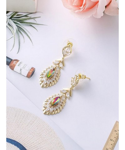 Oval Crystal Pendant Dangle Necklaces and Earrings Jewelry Sets for Women Glod Plated Oct-Opal-14K Gold $17.07 Jewelry Sets