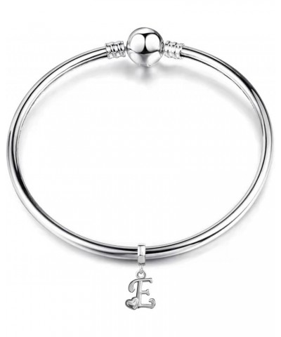 Initial A-Z Letter Charm with Heart Dangle Beads Compatible With Pandora Charms Bracelets T $7.50 Bracelets