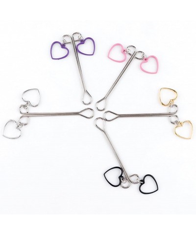 Stainless Steel Body Clamps with Heart Non-Piercing Colourful Love Heart Rings Body Clips Non Piercing Faux Body Jewelry Gift...