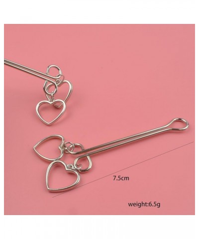 Stainless Steel Body Clamps with Heart Non-Piercing Colourful Love Heart Rings Body Clips Non Piercing Faux Body Jewelry Gift...