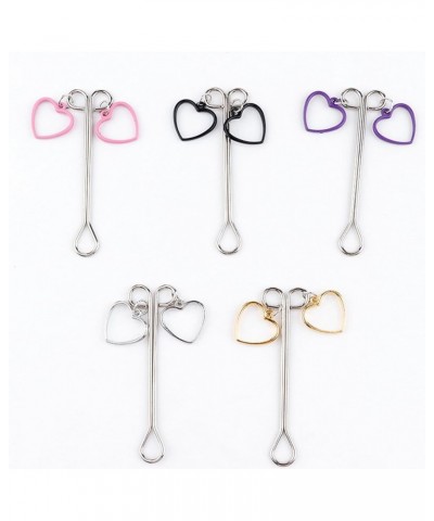 Stainless Steel Body Clamps with Heart Non-Piercing Colourful Love Heart Rings Body Clips Non Piercing Faux Body Jewelry Gift...