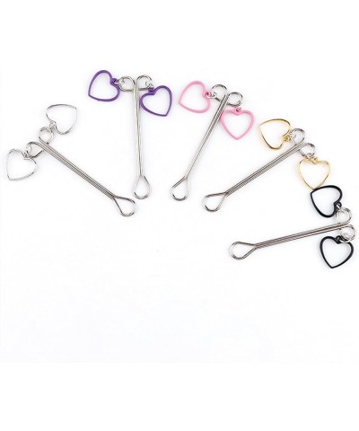 Stainless Steel Body Clamps with Heart Non-Piercing Colourful Love Heart Rings Body Clips Non Piercing Faux Body Jewelry Gift...