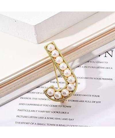 A-Z Letter Brooch Pin Gold Plated Faux Pearl Initial Lapel Pin White Pearl Capital Letter Safty Pin for Women Girls Clothing ...