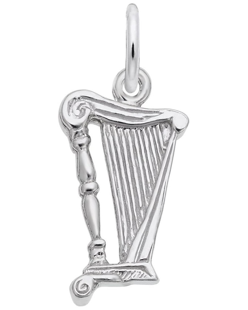 Harp Charm, Charms for Bracelets and Necklaces White Gold $18.79 Bracelets