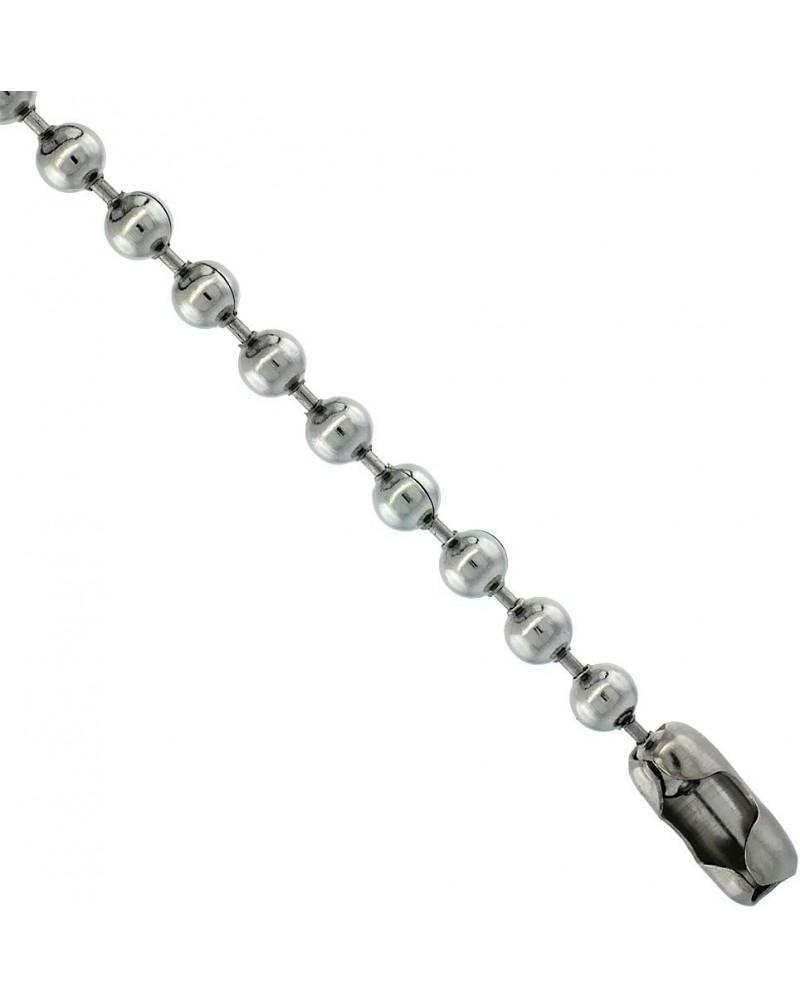 Stainless Steel Bead Ball Chain 5 mm Thick, Necklaces Bracelets & Anklets 18.0 Inches $11.37 Necklaces